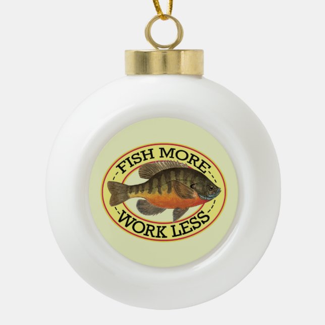 Bluegill Fischen Keramik Kugel-Ornament (Vorderseite)