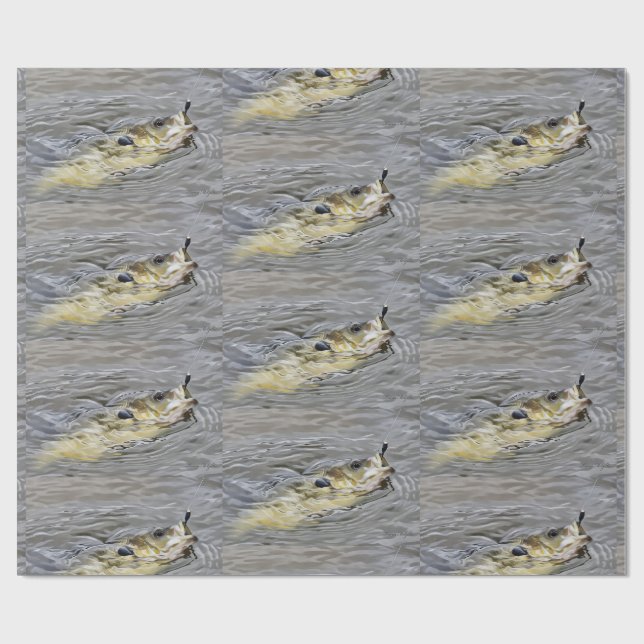 Bluegill nimmt den Köder-Fischfang Geschenkpapier (Flach)