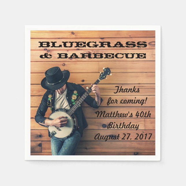 Bluegrass and Barbecue Party Paper Napkins Serviette (Vorderseite)