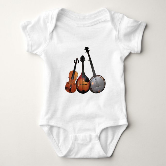 Bluegrass-Band-Cartoon Baby Strampler (Vorderseite)