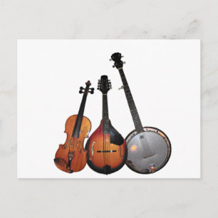 Bluegrass-Band-Cartoon Postkarte