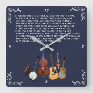 BLUEGRASS BAND QUADRATISCHE WANDUHR