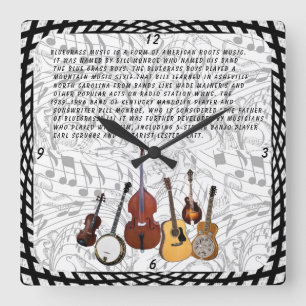 BLUEGRASS-BAND QUADRATISCHE WANDUHR