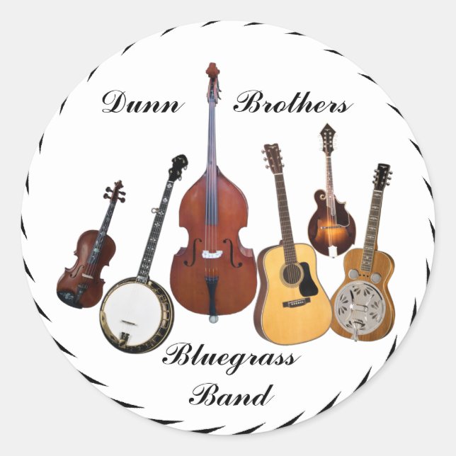 BLUEGRASS-BAND-STICKER RUNDER AUFKLEBER (Vorderseite)