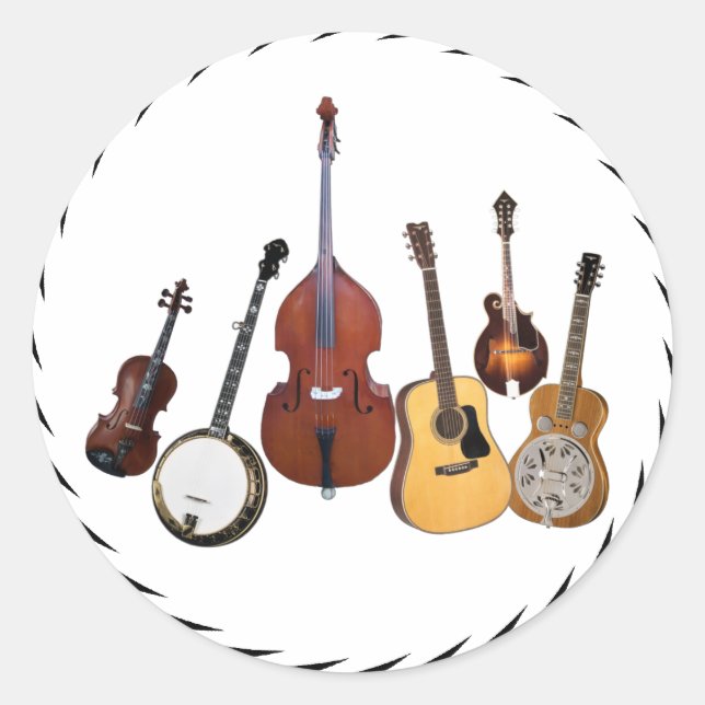 BLUEGRASS-BAND-STICKER RUNDER AUFKLEBER (Vorderseite)