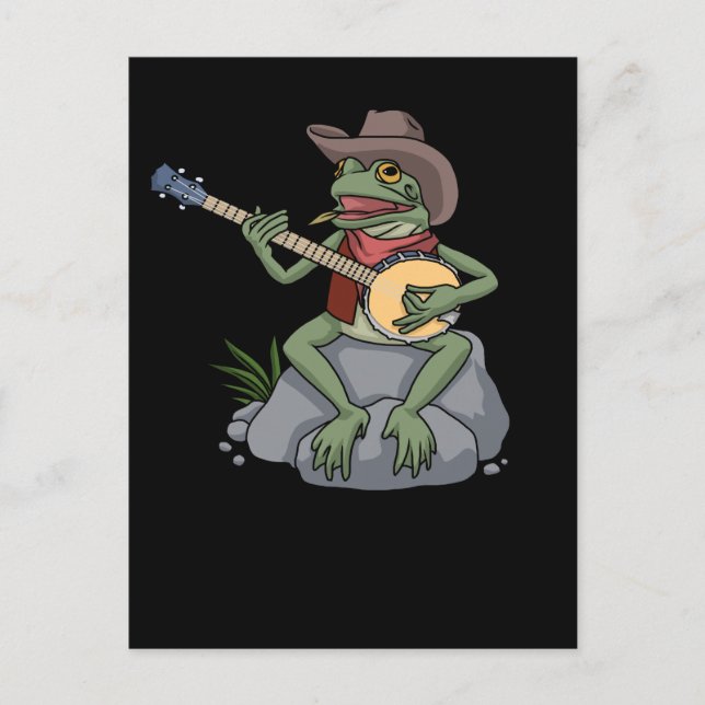Bluegrass Banjo Frog Country Music Gift Banjo Postkarte (Vorderseite)
