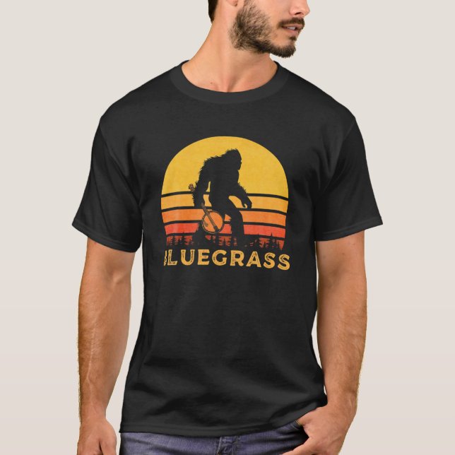 Bluegrass Bigfoot Shirt Sasquatch mit Banjo T-Shir (Vorderseite)