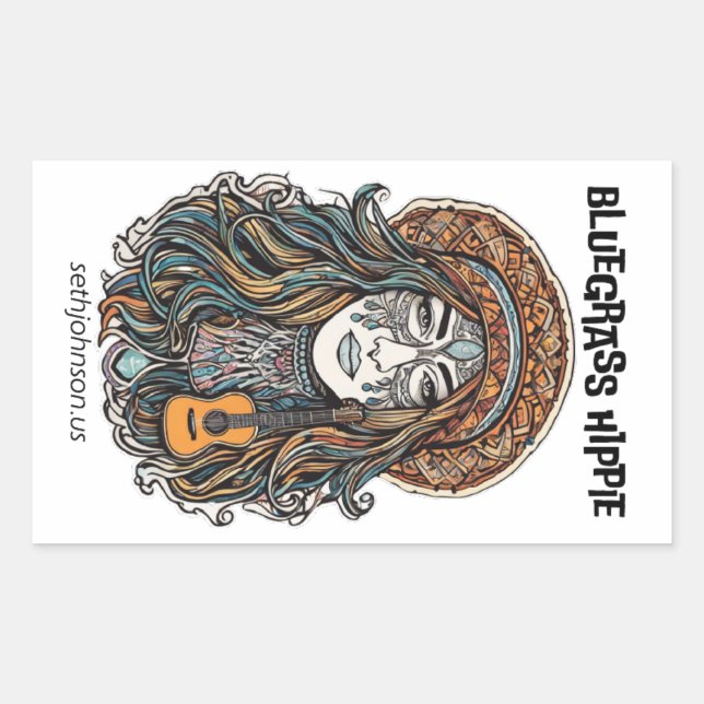 Bluegrass Hippie Sticker (Vorderseite)