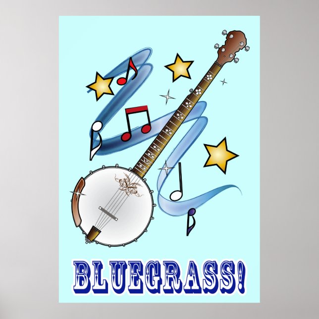 Bluegrass Music mit Banjo Poster (Vorne)