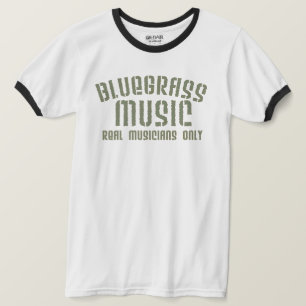 Bluegrass Music Real Musicians Only Old Time Text T-Shirt