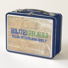 Bluegrass Music Real Musicians only on Wood Metall Brotdose
