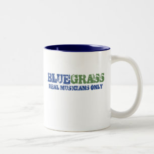 Bluegrass Music Real Musicians Only Rast Text Zweifarbige Tasse