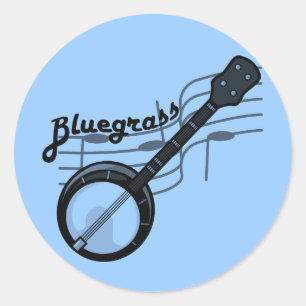 Bluegrass-Musik mit Banjo Runder Aufkleber