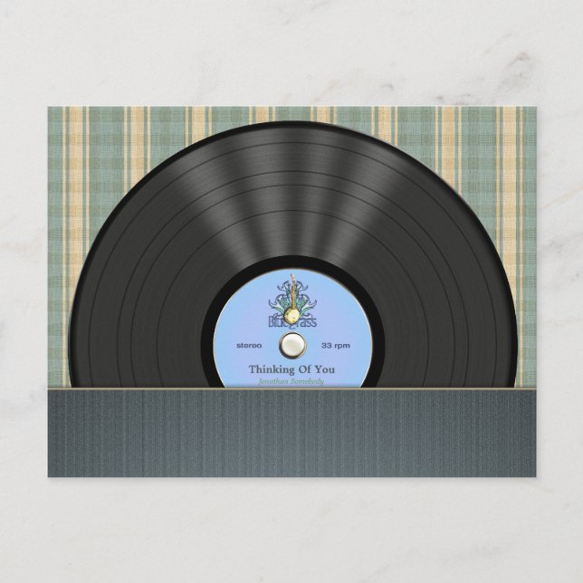 Bluegrass Vinyl Record Personalisierte Postkarten (Vorderseite)