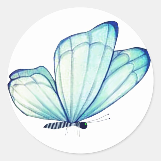 Bluegreen Butterfly Umschlag Aufkleber (Vorderseite)