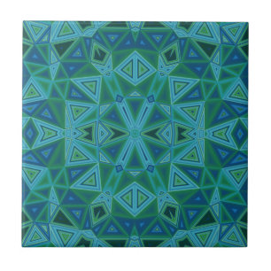 Bluegreen Dreiecke Keramik Tile Fliese