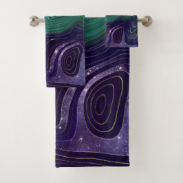 BlueGreen Gray Lila Red Pink Marmorhandtuch Sets