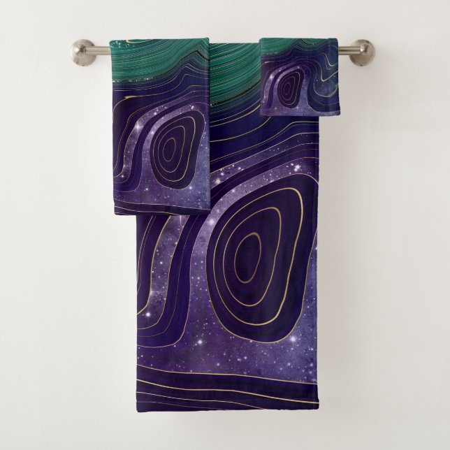 BlueGreen Gray Lila Red Pink Marmorhandtuch Sets (Insitu)