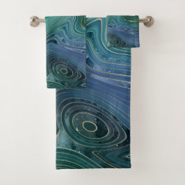 BlueGreen Gray Lila Red Pink Marmorhandtuch Sets