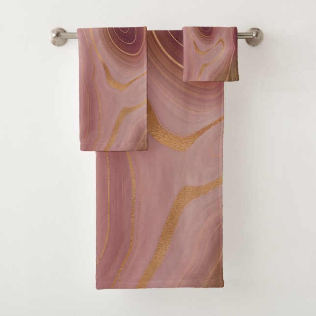 BlueGreen Gray Lila Red Pink Marmorhandtuch Sets (Insitu)