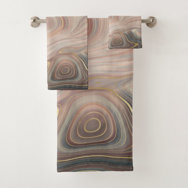 BlueGreen Gray Lila Red Pink Marmorhandtuch Sets (Insitu)