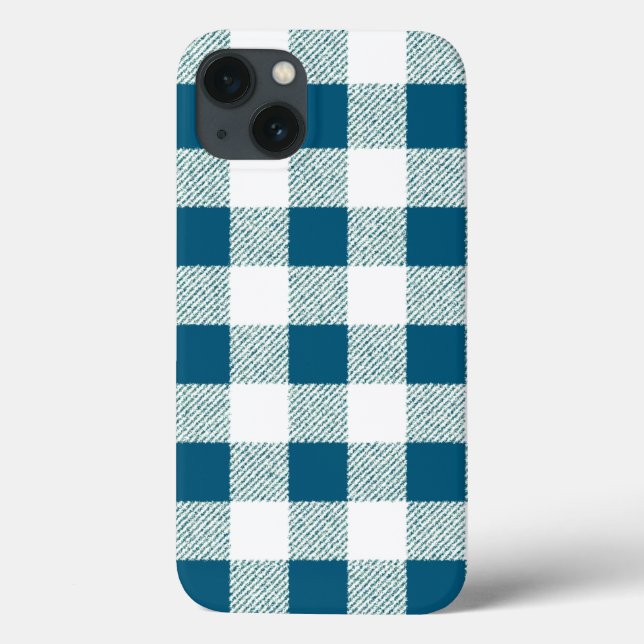 Blueish Green Gingham Karo Pattern Case-Mate iPhone Hülle (Rückseite)