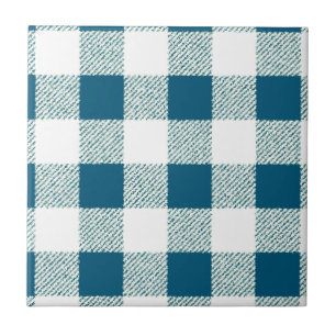 Blueish Green Gingham Karo Pattern Fliese