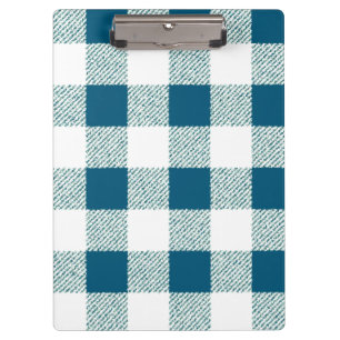 Blueish Green Gingham Karo Pattern Klemmbrett