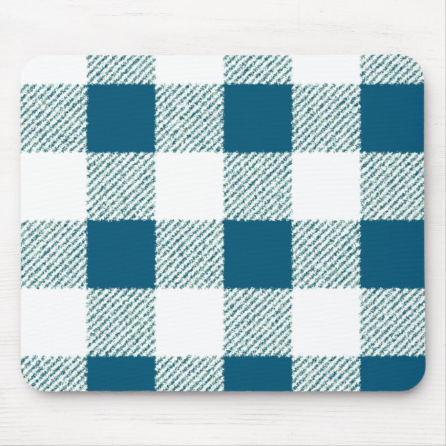 Blueish Green Gingham Karo Pattern Mousepad (Vorne)