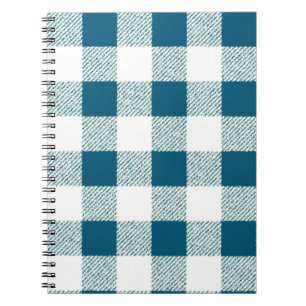 Blueish Green Gingham Karo Pattern Notizblock