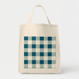 Blueish Green Gingham Karo Pattern Tragetasche
