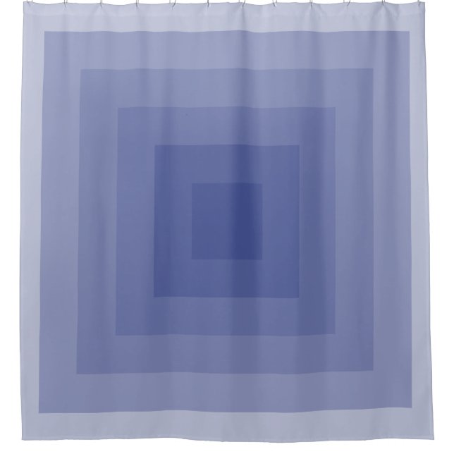 Blueish Lila Square Geometric Duschvorhang (Vorderseite)