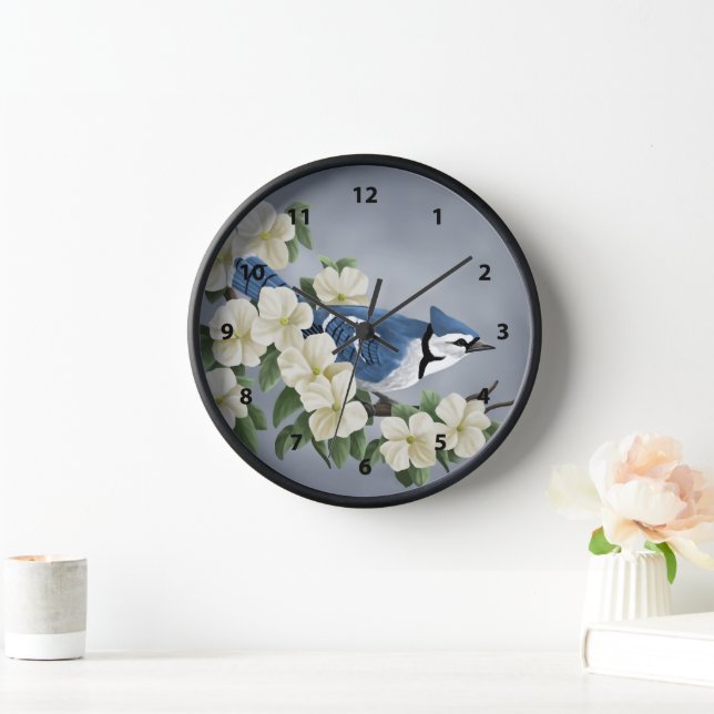 Bluejay Bird Wanduhr (Zuhause)