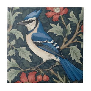 Bluejay Bird William Morris Stil Links Blue Jay Fliese