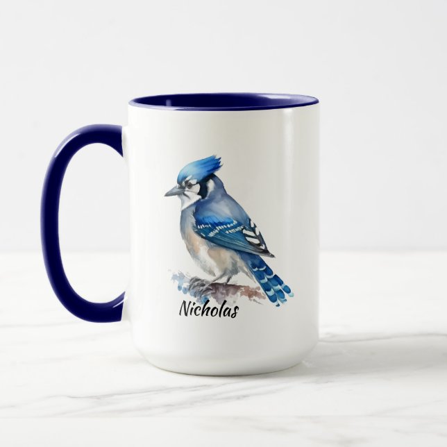 Bluejay Blue Jay Bird Nature Art Tasse (Links)