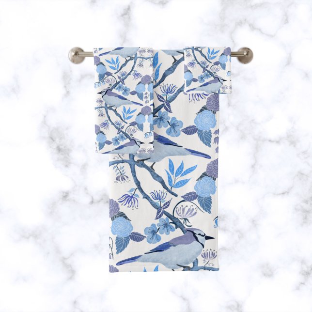 Bluejay Botanical Peri Color 2022 Badhandtuch Set (Von Creator hochgeladen)