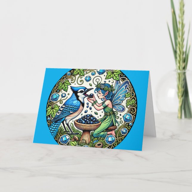 Bluejay Fairy Blue Jay Fairies Karte (Vorderseite)