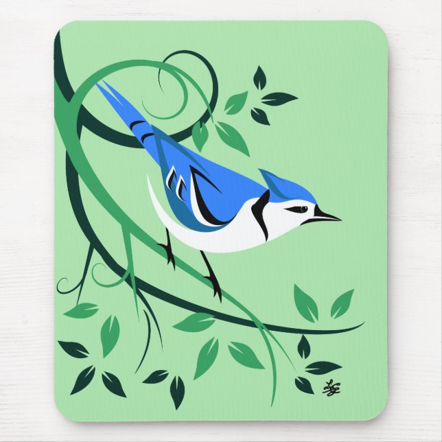 Bluejay über die Zweigniederlassung Baum Mousepad (Vorne)