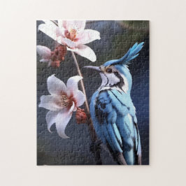 Bluejay und Blume Puzzle