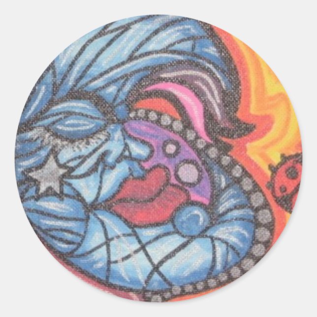 BlUeMoOn Runder Aufkleber (Vorderseite)