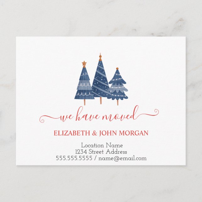 BluePine-Bäume, die wir angekündigt haben Ankündigungspostkarte (Vorderseite)