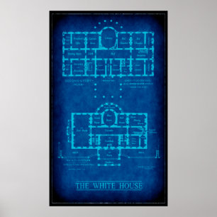 BLUEPRINT DES WEISSEN HAUSES POSTER