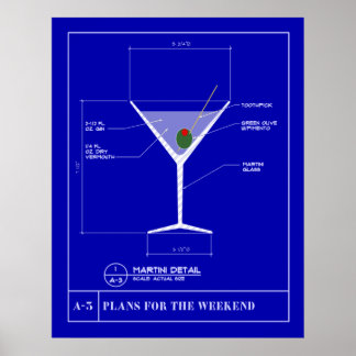 Blueprint für einen Martini Poster