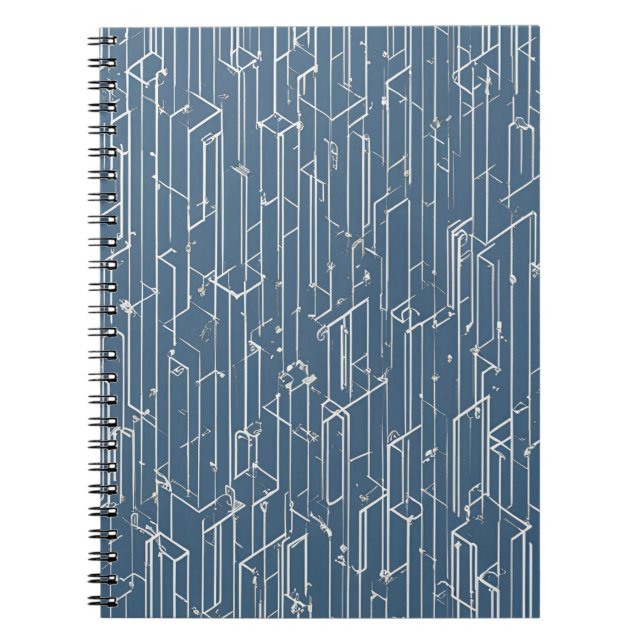 Blueprint Geometry Notebook - Sleek Design Notizblock (Vorderseite)