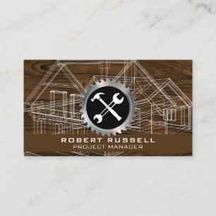 Blueprint   Holzkörner-Rundsäge-Hammerschlüssel Visitenkarte