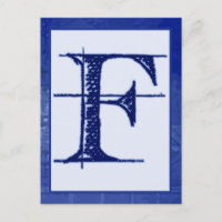 Blueprint Letter "F" Typografy Banner Card