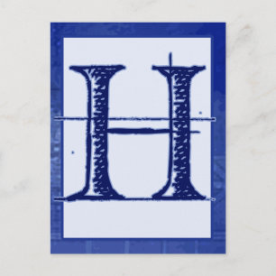 Blueprint Letter "H" Typografy Banner Card Postkarte