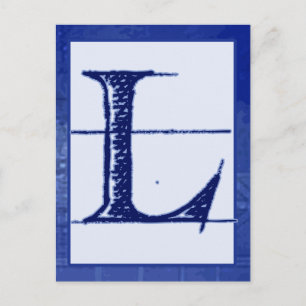 Blueprint Letter "L" Typography Banner Card Postkarte