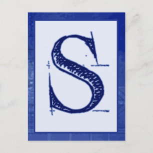 Blueprint Letter "S" Typografy Banner Card Postkarte