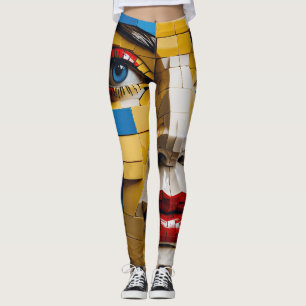"Blueprint of Humanity" - ein kubistisches Portrai Leggings